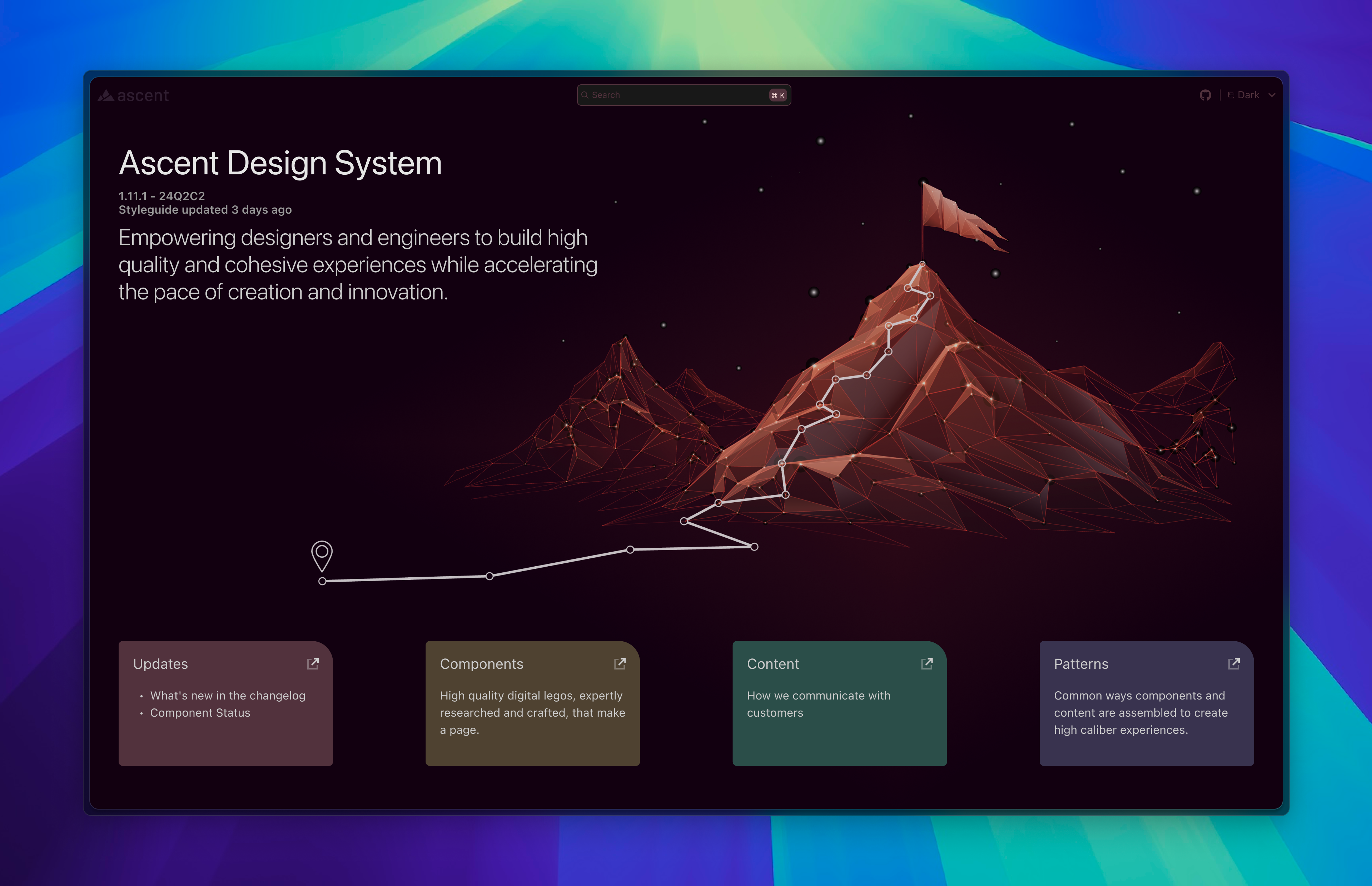 Ascent Design System high fidelity landing page mockup